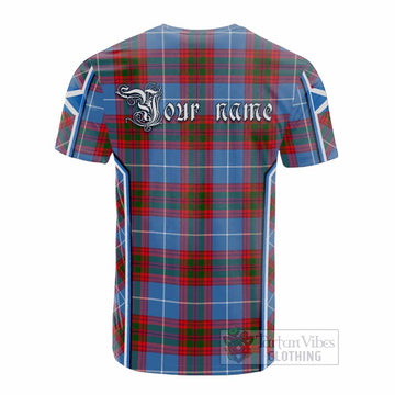 Dalmahoy Tartan Crest Cotton T-shirt Scotland Coat of Arm Flag Style