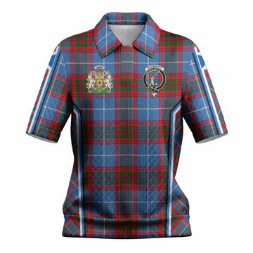 Dalmahoy Tartan Crest Women’s Polo Sweater Top Scotland Coat of Arm Flag Style