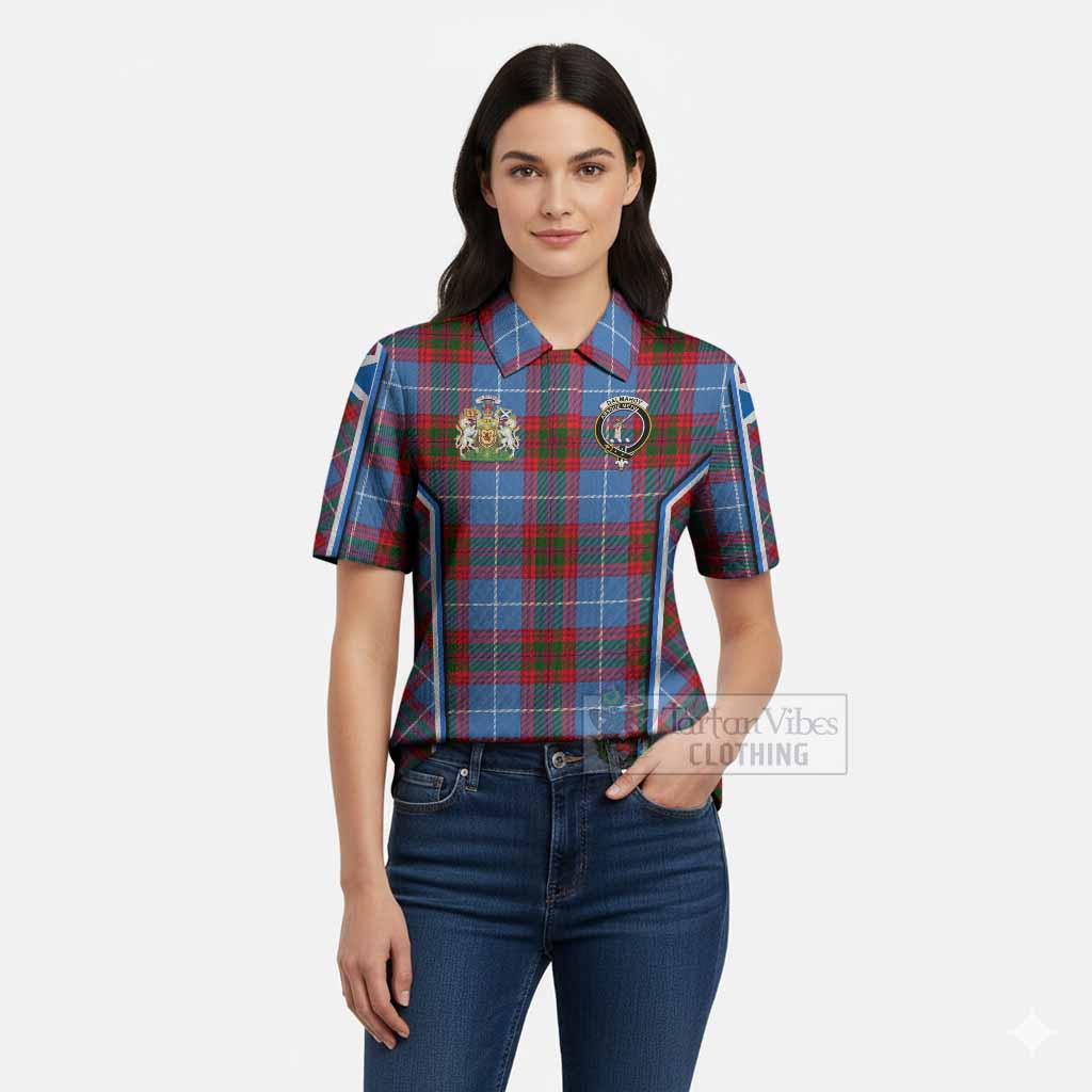 Dalmahoy Tartan Crest Women’s Polo Sweater Top Scotland Coat of Arm Flag Style