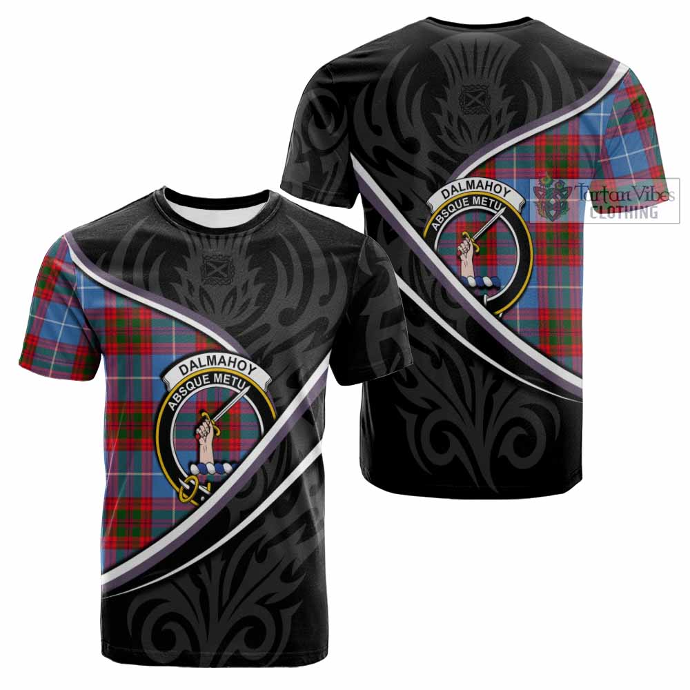 Dalmahoy Tartan Family Crest Cotton T-shirt Celtic Scottish Thistle Floral - Tartan Vibes Clothing