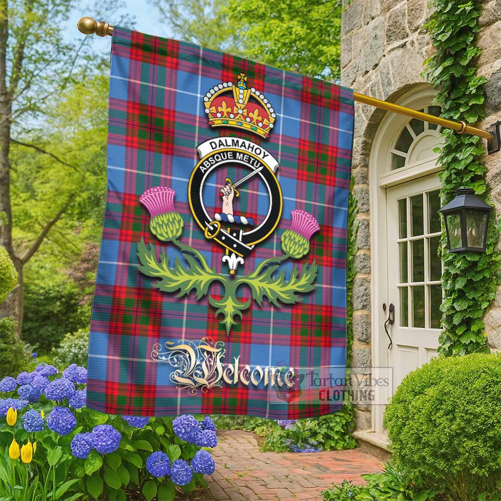 Dalmahoy Tartan Family Crest Garden Flag Royal Thistle Welcome Style - Tartan Vibes Clothing