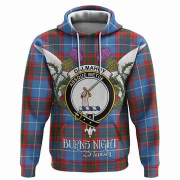 Dalmahoy Tartan Family Crest Hoodie Scottish Burns Night Thistle Floral