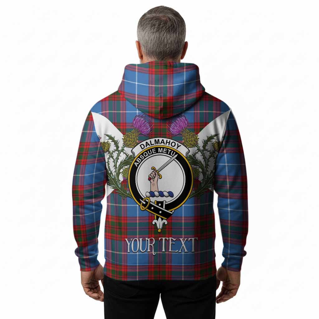 Dalmahoy Tartan Family Crest Hoodie Scottish Burns Night Thistle Floral
