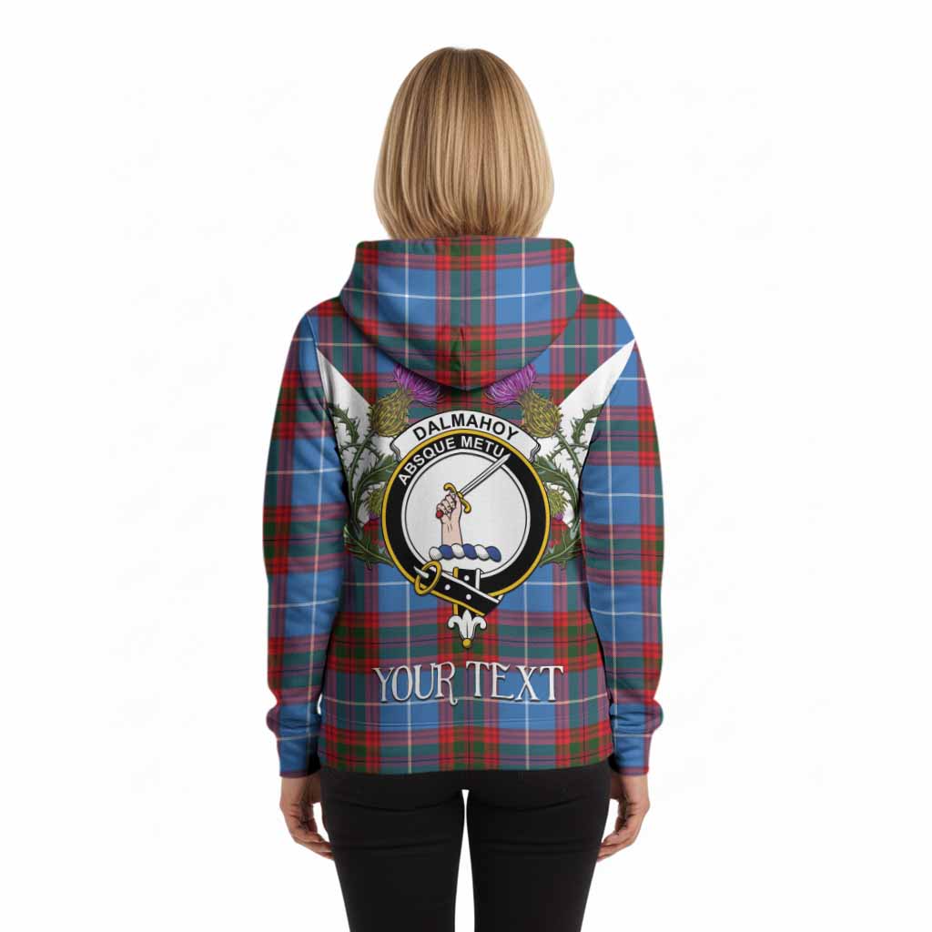Dalmahoy Tartan Family Crest Hoodie Scottish Burns Night Thistle Floral