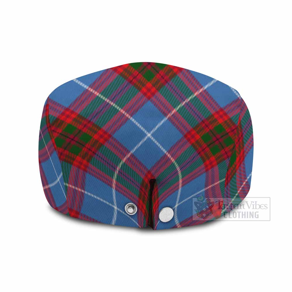 Dalmahoy Tartan Flat Cap, Jeff Cap Cross Style with Family Crest - Tartan Vibes Clothing