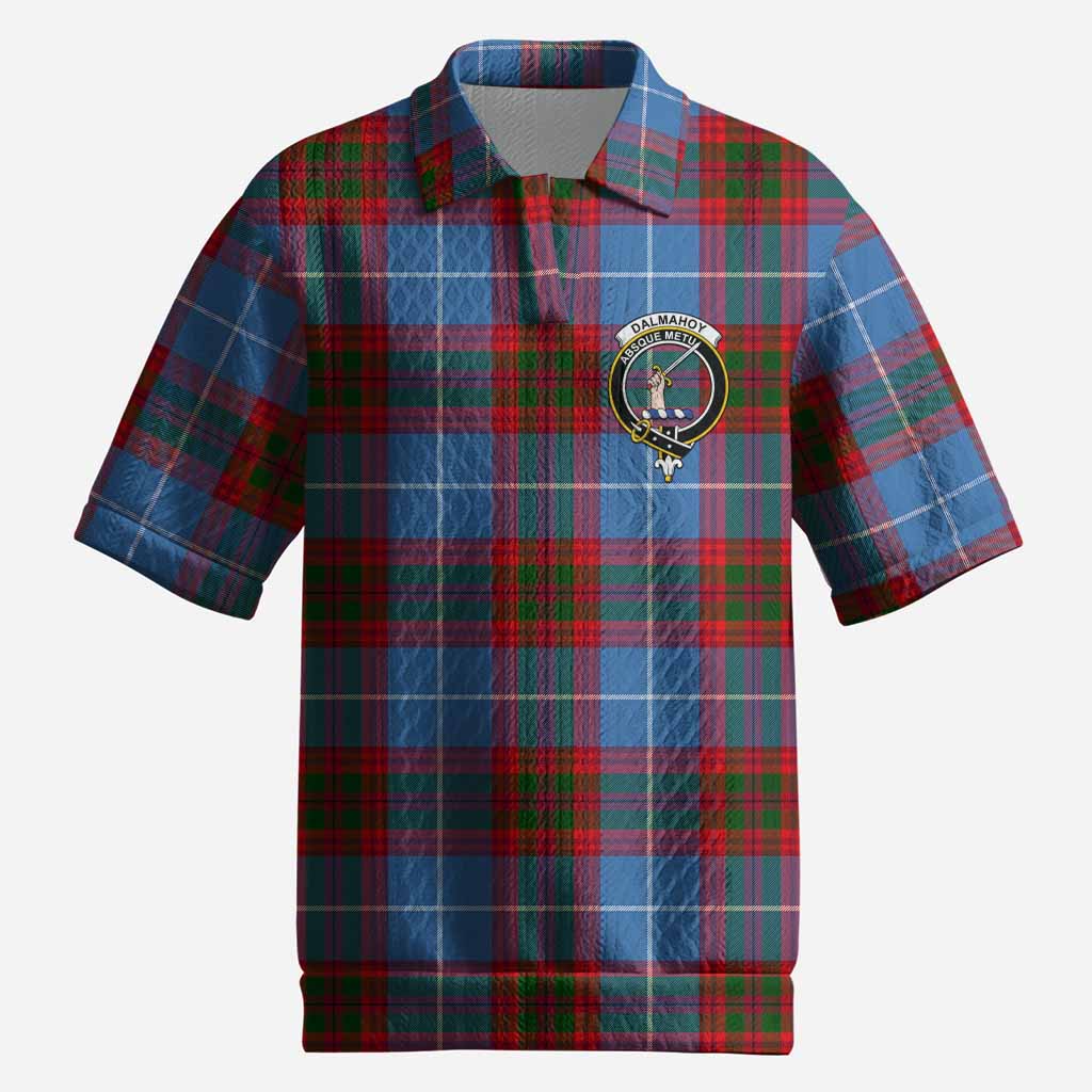Dalmahoy Tartan Men’s Polo Sweater Top with Family Crest