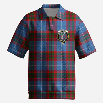 Dalmahoy Tartan Men’s Polo Sweater Top with Family Crest