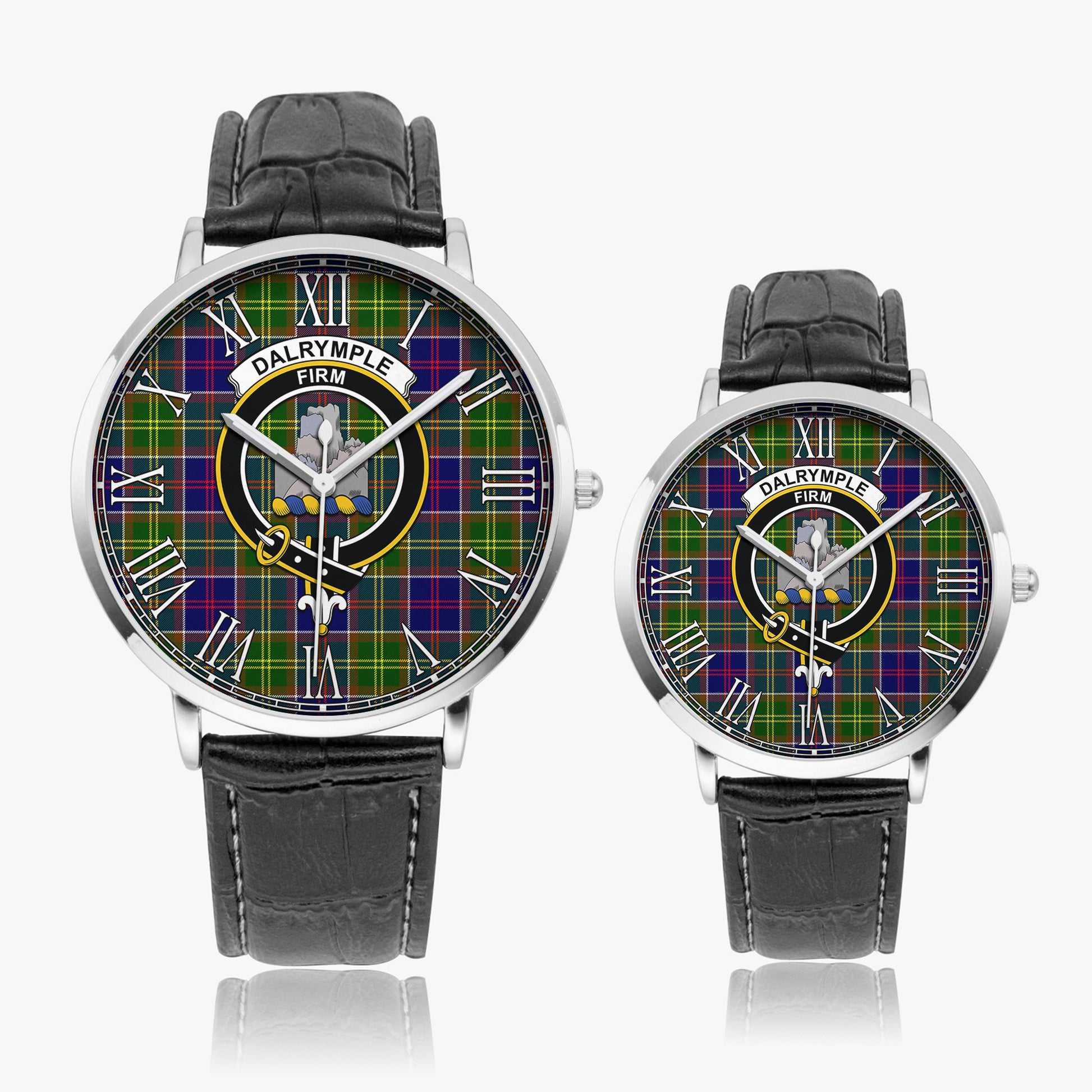 Dalrymple Tartan Family Crest Leather Strap Quartz Watch - Tartan Vibes Clothing