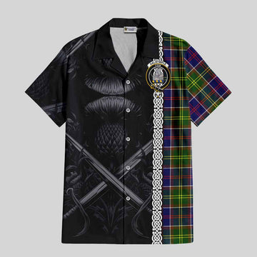 Dalrymple Tartan Hawaiian Shirt with Family Crest Cross Sword Thistle Celtic Vibes Kid - Tartan Vibes Clothing