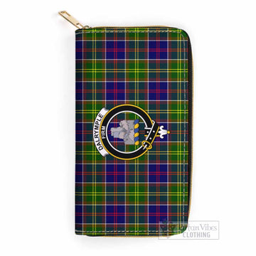 Dalrymple Tartan Women's Leather Wallet with Family Crest