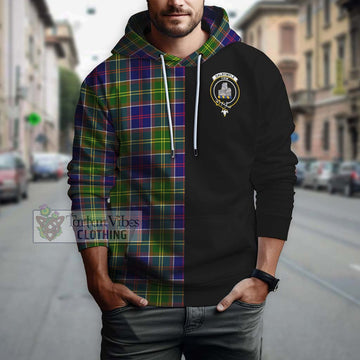 Dalrymple Tartan Hoodie with Family Crest and Half Of Me Style Zip Hoodie - Tartan Vibes Clothing