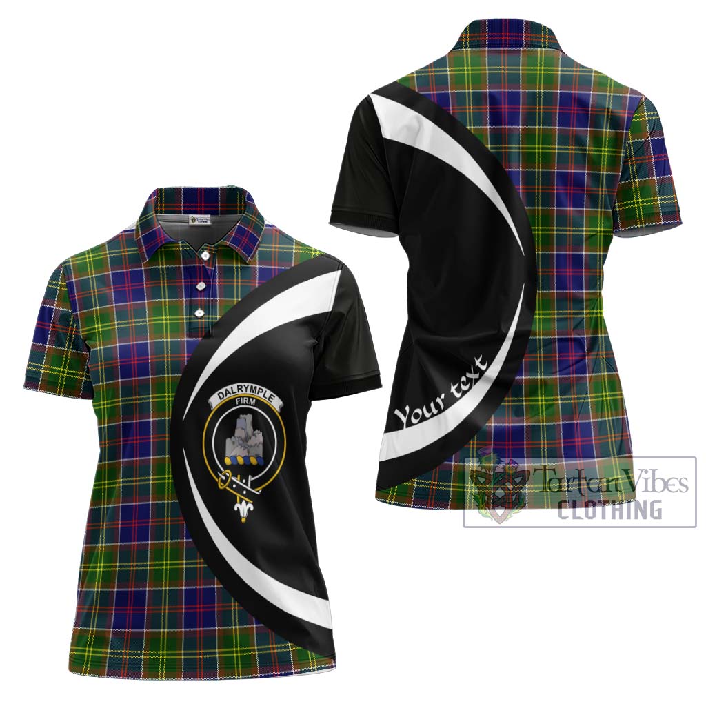 Dalrymple Tartan Women's Polo Shirt with Family Crest Circle Style Women - Tartan Vibes Clothing