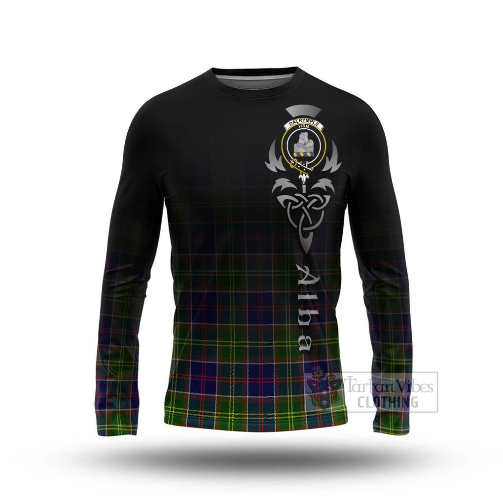 Dalrymple Tartan Long Sleeve T-Shirt Featuring Alba Gu Brath Family Crest Celtic Inspired Unisex - Tartan Vibes Clothing