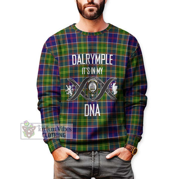 Dalrymple Tartan Sweatshirt with Family Crest DNA In Me Style Unisex - Tartan Vibes Clothing