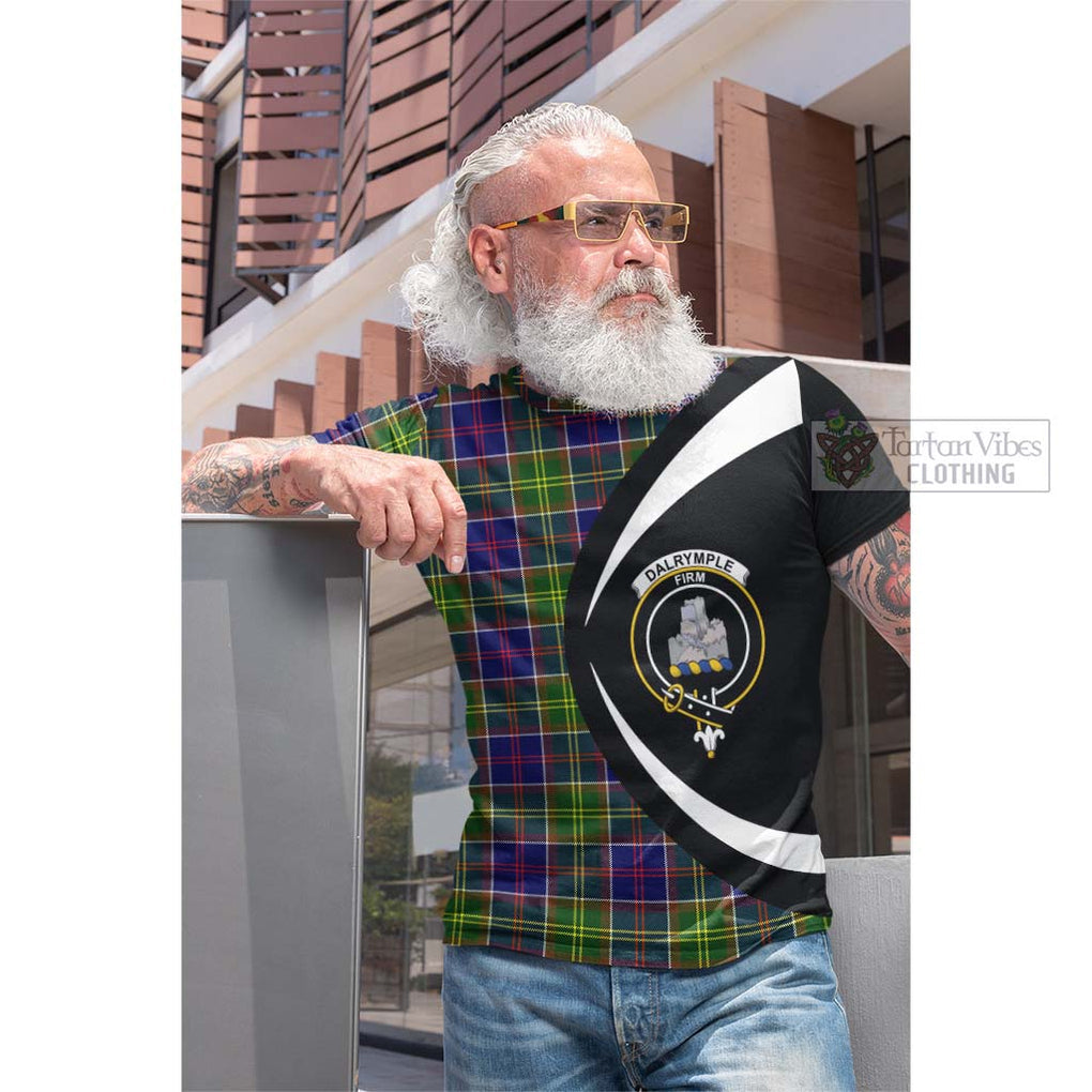 Dalrymple Tartan Cotton T-shirt with Family Crest Circle Style Men's Shirt - Tartan Vibes Clothing