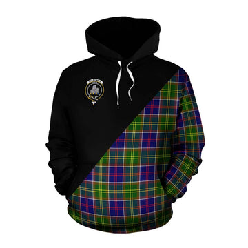 Dalrymple Tartan Cotton Hoodie with Family Crest and Military Logo Style Pullover Hoodie XS - Tartan Vibes Clothing