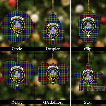 Dalrymple Tartan Christmas Aluminium Ornament with Family Crest Aluminium - Tartan Vibes Clothing