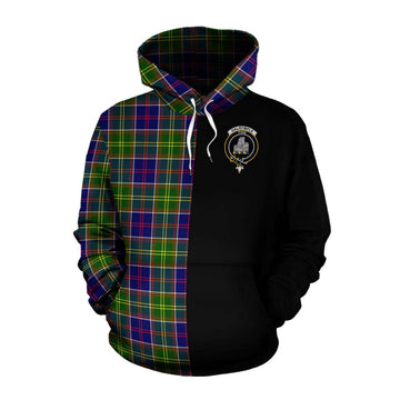 Dalrymple Tartan Cotton Hoodie with Family Crest and Half Of Me Style Pullover Hoodie XS - Tartan Vibes Clothing