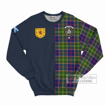 Dalrymple Tartan Sweatshirt Alba with Scottish Lion Royal Arm Half Style Unisex - Tartan Vibes Clothing
