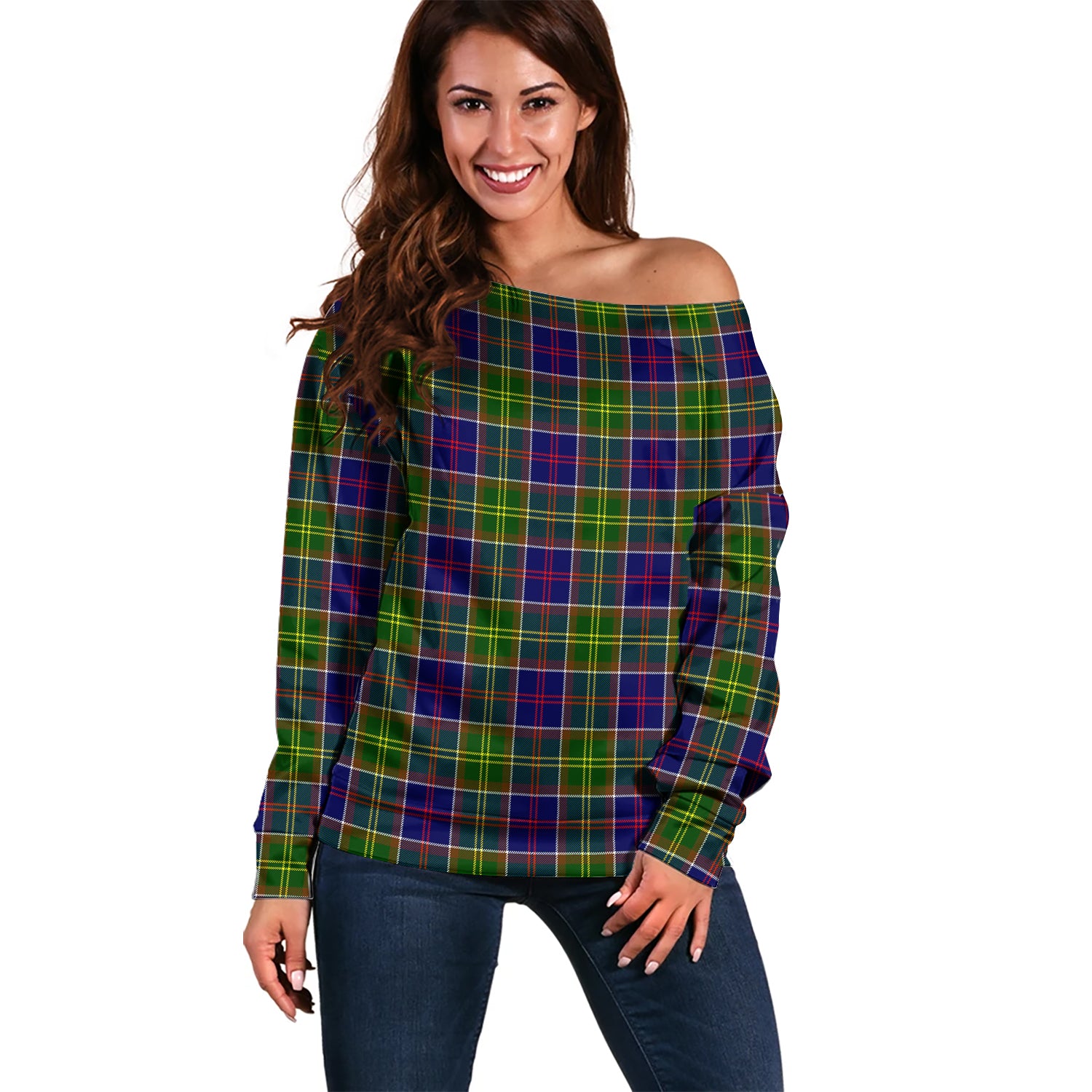 Dalrymple Tartan Off Shoulder Women Sweater Women - Tartan Vibes Clothing