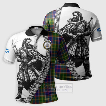 Dalrymple Tartan Clan Crest Polo Shirt with Highlander Warrior Celtic Style Kid - Tartan Vibes Clothing