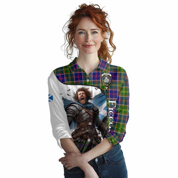 Dalrymple Crest Tartan Women's Casual Shirt Inspired by the Freedom of Scottish Warrior