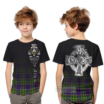 Dalrymple Tartan Kid T-Shirt Featuring Alba Gu Brath Family Crest Celtic Inspired Youth XL Size14 - Tartan Vibes Clothing