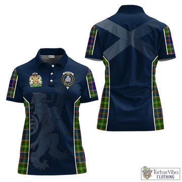 Dalrymple Tartan Women's Polo Shirt with Family Crest and Lion Rampant Vibes Sport Style