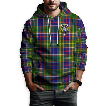 Dalrymple Tartan Hoodie with Family Crest