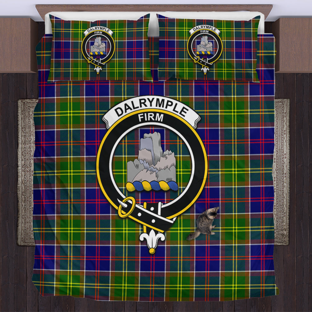 Dalrymple Tartan Bedding Set with Family Crest UK Bedding Set - Tartan Vibes Clothing
