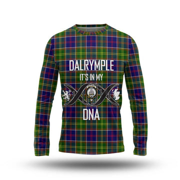 Dalrymple Tartan Long Sleeve T-Shirt with Family Crest DNA In Me Style Unisex - Tartan Vibes Clothing