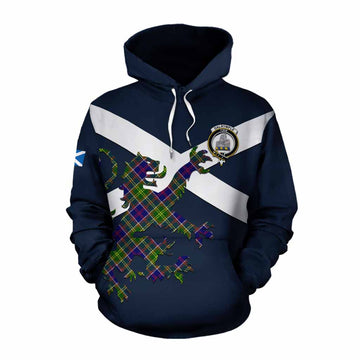 Dalrymple Tartan Lion Rampant Cotton Hoodie Proudly Display Your Heritage with Alba Gu Brath and Clan Name Pullover Hoodie XS - Tartan Vibes Clothing