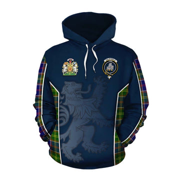 Dalrymple Tartan Cotton Hoodie with Family Crest and Lion Rampant Vibes Sport Style Pullover Hoodie XS - Tartan Vibes Clothing