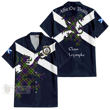 Dalrymple Tartan Lion Rampant Hawaiian Shirt Proudly Display Your Heritage with Alba Gu Brath and Clan Name Kid - Tartan Vibes Clothing