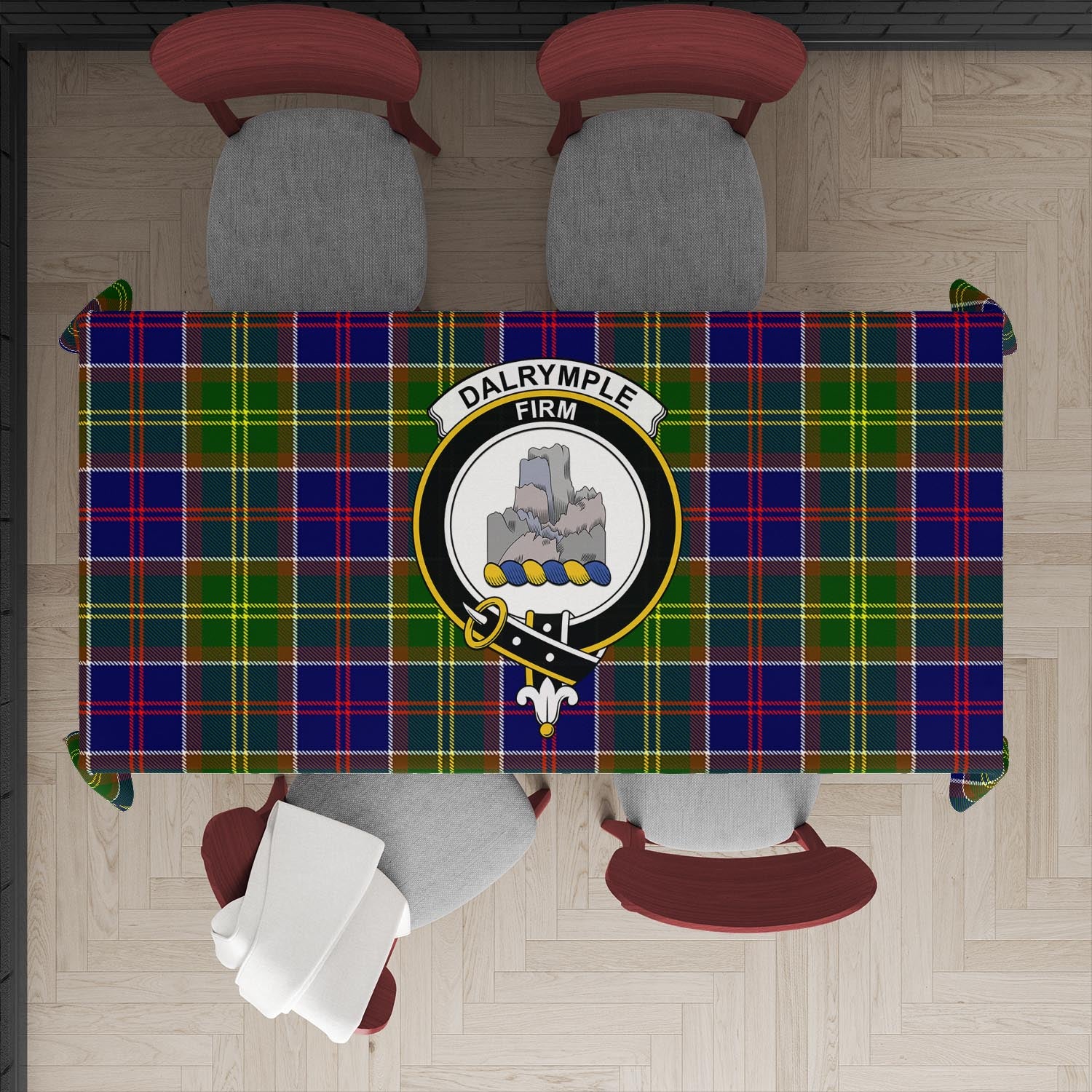 Dalrymple Tartan Tablecloth with Family Crest XL 57.1"x70.9"(145x180cm) - Tartan Vibes Clothing