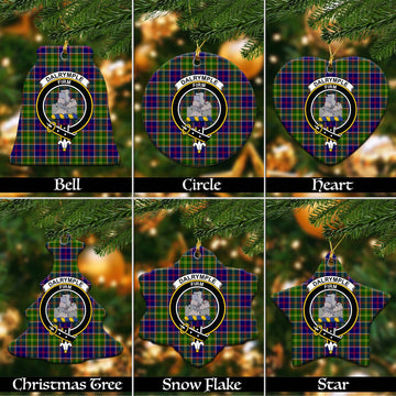 Dalrymple Tartan Christmas Ceramic Ornaments with Family Crest Ceramic - Tartan Vibes Clothing