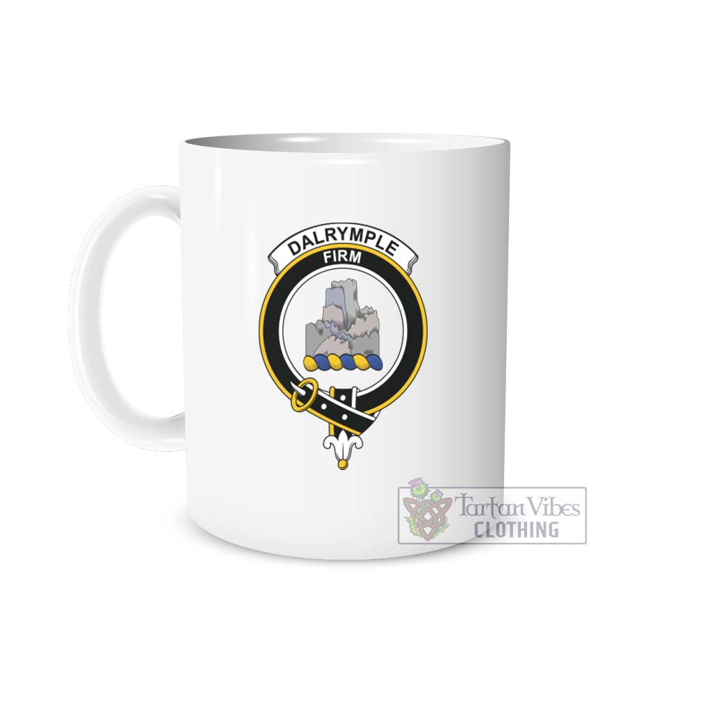 Dalrymple Family Crest Ceramic Mug White - 2D-tartanvibesclothing