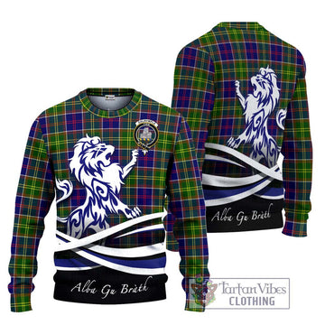Dalrymple Tartan Ugly Sweater with Alba Gu Brath Regal Lion Emblem Unisex - Tartan Vibes Clothing