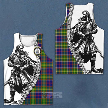 Dalrymple Tartan Clan Crest Men's Tank Top with Highlander Warrior Celtic Style Men - Tartan Vibes Clothing