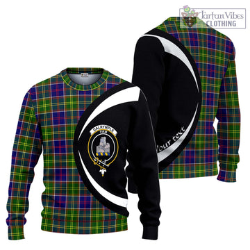 Dalrymple Tartan Ugly Sweater with Family Crest Circle Style Unisex - Tartan Vibes Clothing