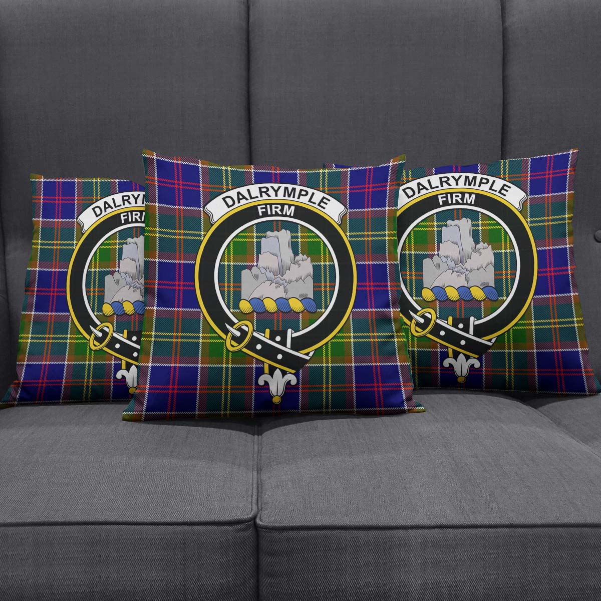 Dalrymple Tartan Pillow Cover with Family Crest Rectangle Pillow Cover 51*91cm - Tartan Vibes Clothing