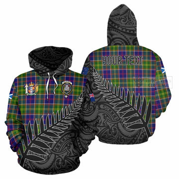 Dalrymple Crest Tartan Hoodie with New Zealand Silver Fern Half Style