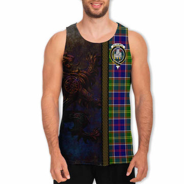 Dalrymple Tartan Family Crest Men's Tank Top Alba Gu Brath Be Brave Lion Ancient Style Men - Tartan Vibes Clothing