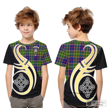 Dalrymple Tartan Kid T-Shirt with Family Crest and Celtic Symbol Style Youth XL Size14 - Tartan Vibes Clothing