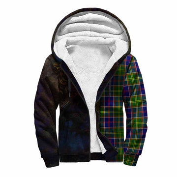 Dalrymple Tartan Family Crest Sherpa Hoodie Alba Gu Brath Be Brave Lion Ancient Style Unisex S - Tartan Vibes Clothing