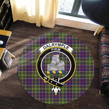 Dalrymple Tartan Round Rug with Family Crest Premium Round Rug - Tartan Vibes Clothing