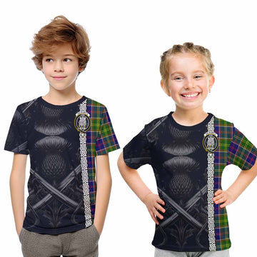 Dalrymple Tartan Kid T-Shirt with Family Crest Cross Sword Thistle Celtic Vibes Youth XL Size14 - Tartan Vibes Clothing