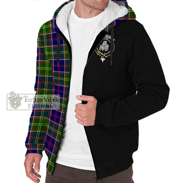 Dalrymple Tartan Sherpa Hoodie with Family Crest and Half Of Me Style Unisex S - Tartan Vibes Clothing