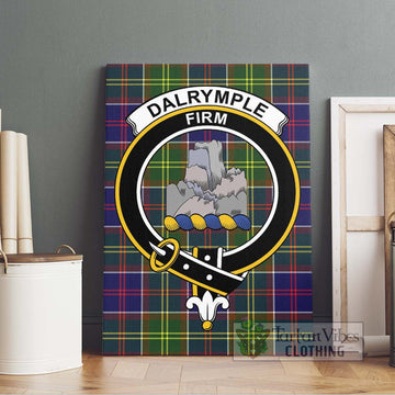 Dalrymple Tartan Canvas Print Wall Art with Family Crest