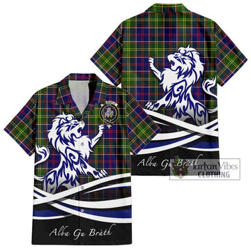 Dalrymple Tartan Hawaiian Shirt with Alba Gu Brath Regal Lion Emblem Kid - Tartan Vibes Clothing